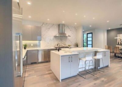 freshly painted kitchen and cabinets