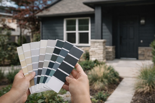 Choosing paint swatches for a home exterior