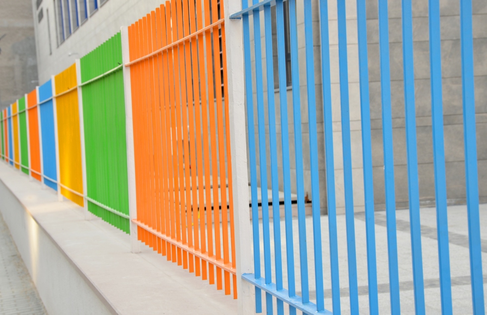 colored iron fences