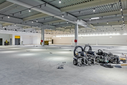 painting the interior of warehouse