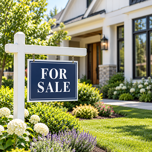 for sale sign outside of a house